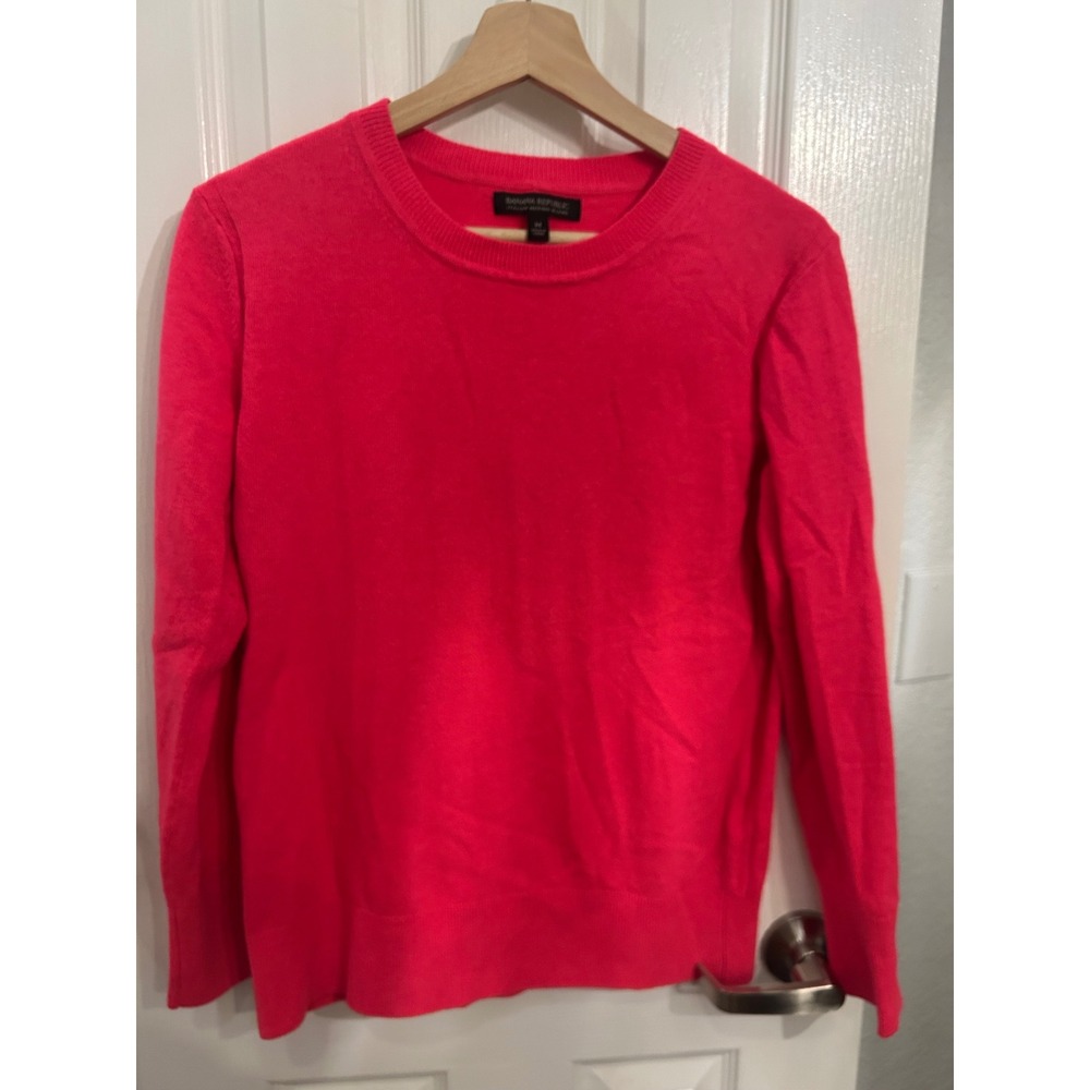 Banana Republic Pink Italian Merino Wool Blend Crewneck Sweater Womens Medium